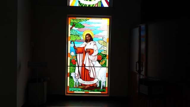 Stained Glass Jesus the Good Shepherd Window Art