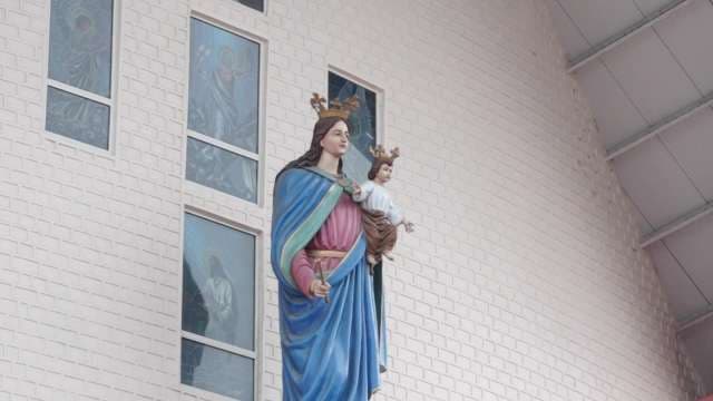 Statue of Mary Help of Christians at Church Exterior