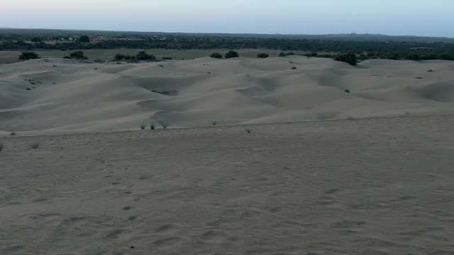Vast Sand Dunes Landscape at Sunset in Rajasthan