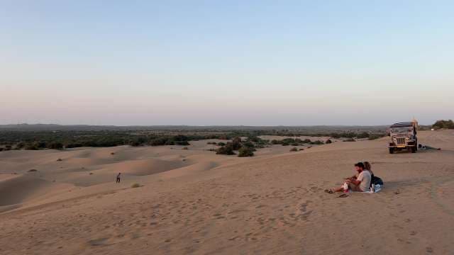 Sunset Picnic Adventure on the Thar Desert Dunes