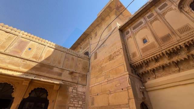 Intricate Golden Architecture of Jaisalmer Fort Courtyard