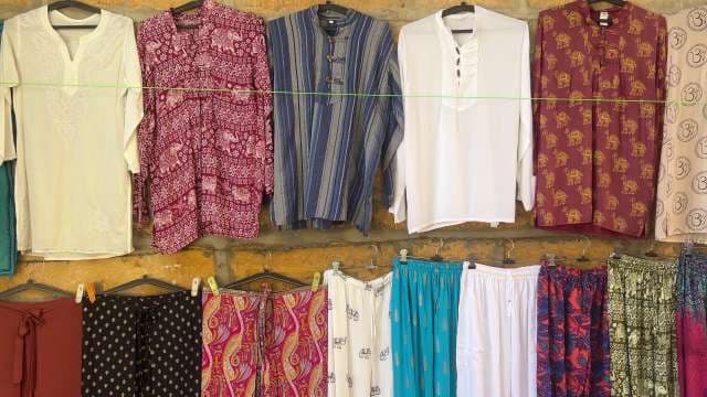 Colorful Indian Kurta and Pajama Sets on Display
