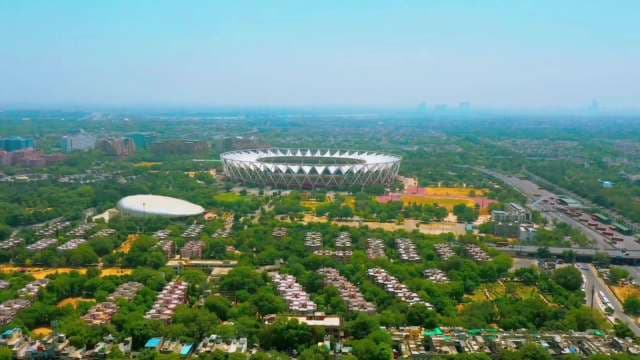 Aerial View of Jawaharlal Nehru Stadium in New Delhi