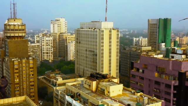 Aerial View of Tall City Buildings in Mumbai's Skyline
