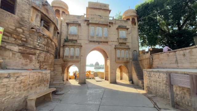 Historic Tilon Ki Pol Gateway to Gadisar Lake in Jaisalmer