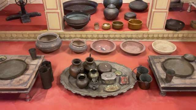 Traditional Indian Kitchen Utensils on Display