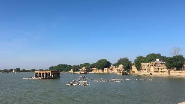 Gadisar Lake and Historic Chhatris in Jaisalmer, Rajasthan