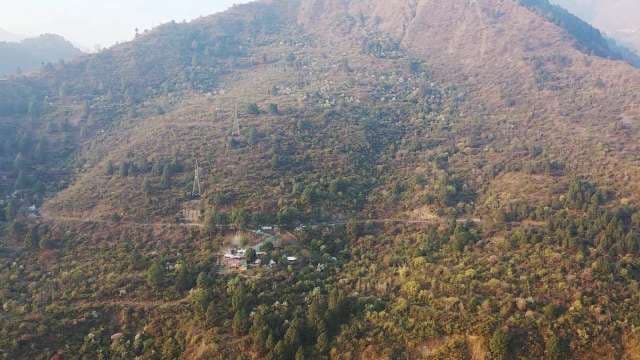 Scenic Aerial View of Mountain Village