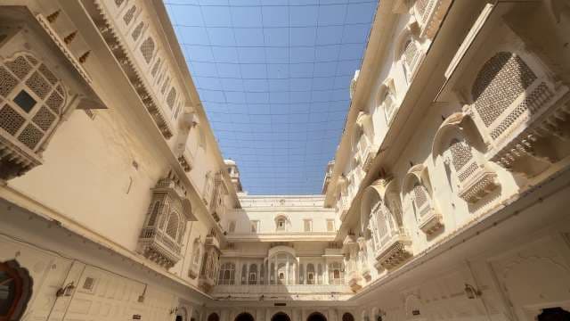 Inside the Majestic Courtyard of Udaipur City Palace