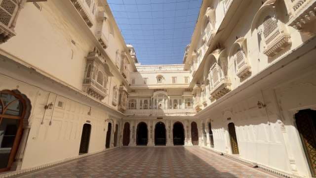Stunning Courtyard View Inside Udaipur City Palace, Rajasthan