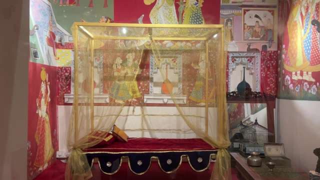 Traditional Rajasthani Bedroom With Ornate Canopy Bed