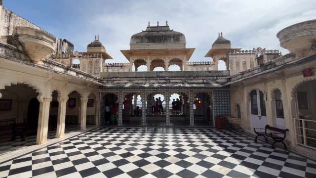 Majestic Courtyard of Udaipur City Palace in Rajasthan