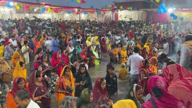Vibrant Chhath Puja Festival on Riverbank in Bihar