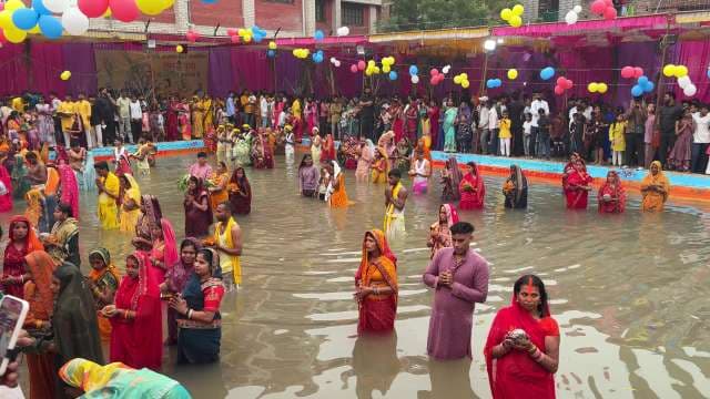 Chhath Puja Devotees Offering Prayers in Bihar Celebration