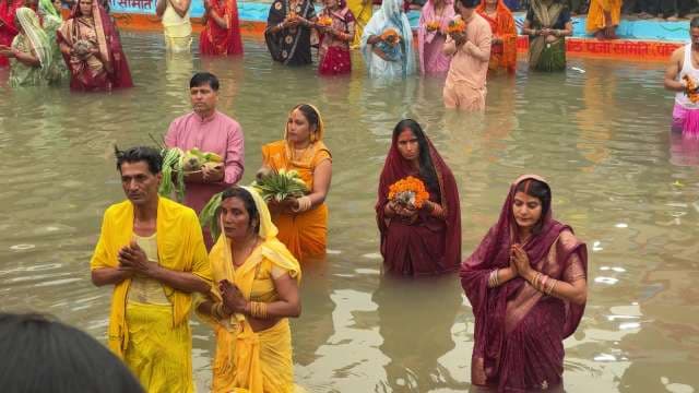 Devotees Celebrate Chhath Puja with River Offerings