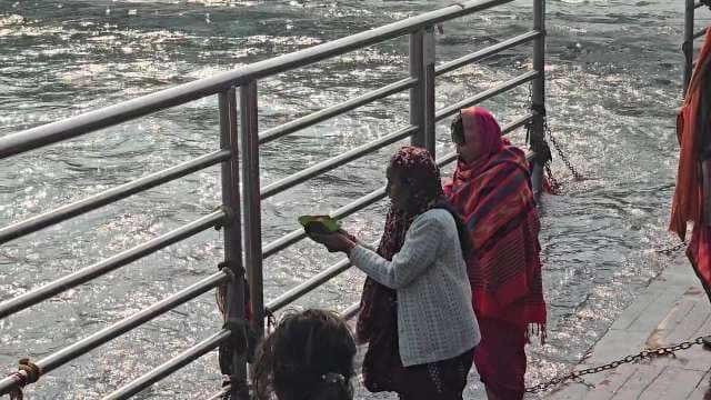 Hindu Women Ritual Bath in Sacred Ganges River
