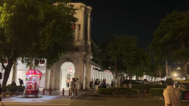 Stunning Colonial Architecture CP at Night with Street Life
