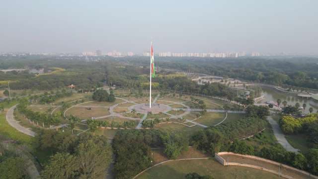 Aerial View of Indian National Flag 