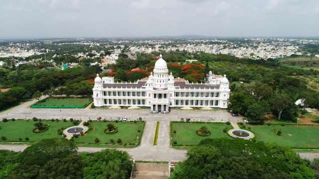 Majestic White Palace Overlooking Bangalore Cityscape