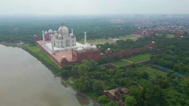 Taj Mahal Aerial View: India's Iconic Monument