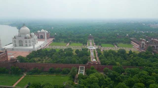 Taj Mahal Aerial View: India's Iconic Monument