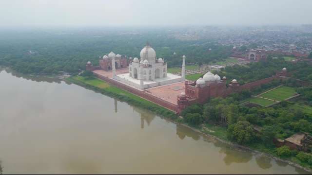 Taj Mahal Aerial View: India's Iconic Monument