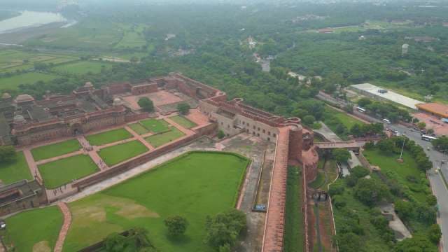 Aerial View of Historic Agra Fort Complex