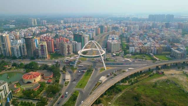 Modern Chinese City Aerial View with Iconic Architecture