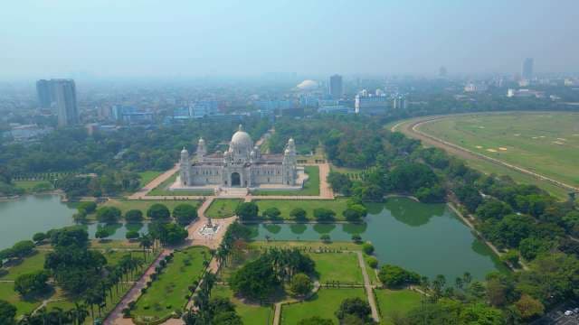 Stunning Aerial View of Victoria Memorial Hall in Kolkata, India