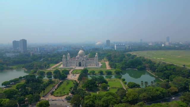 Stunning Aerial View of the Victoria Memorial Hall in Kolkata India
