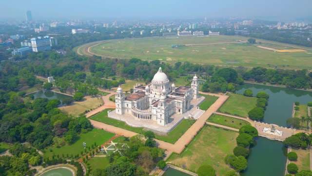 Stunning Aerial View of the Majestic Victoria Memorial in Kolkata