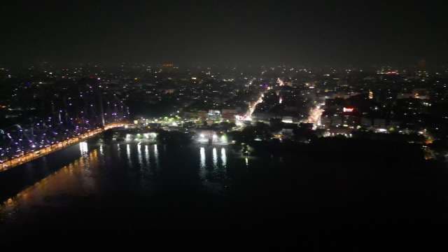 Stunning Night View of Howrah Bridge and Kolkata City Skyline