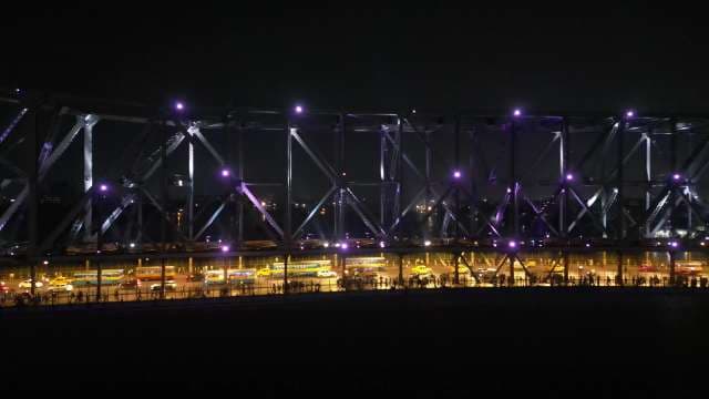 Stunning Night View of the Iconic Howrah Bridge in Kolkata India