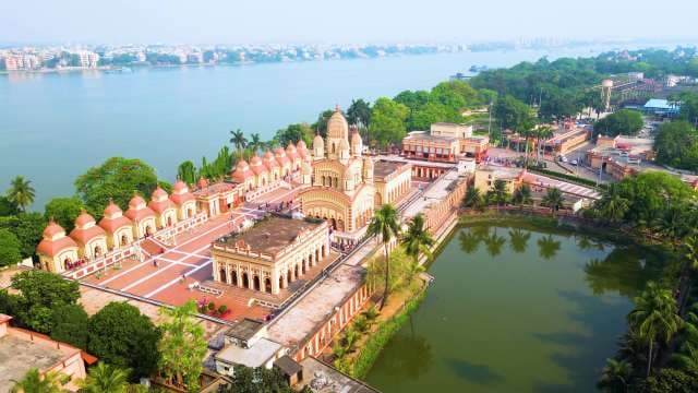 Aerial View of Dakshineswar Kali Temple on the Hooghly River