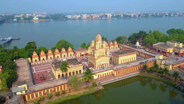 Aerial View of the Iconic Dakshineswar Kali Temple in Kolkata