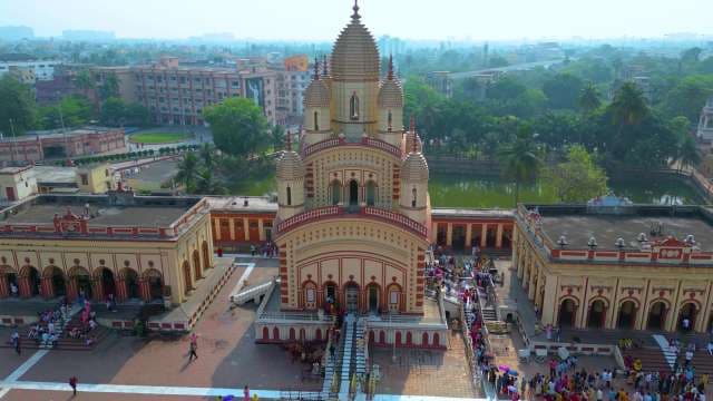 Dakshineswar Kali Temple Aerial View in Kolkata India
