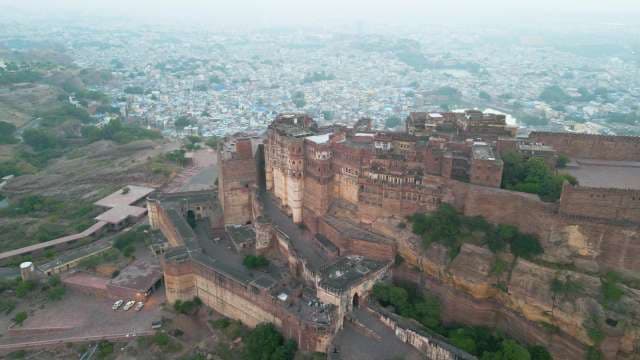 Majestic Aerial View of Mehrangarh Fort and Blue City in Jodhpur