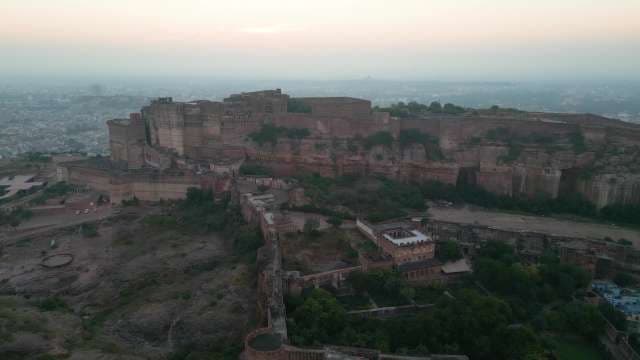 Majestic Aerial View of Mehrangarh Fort at Dawn in Jodhpur India
