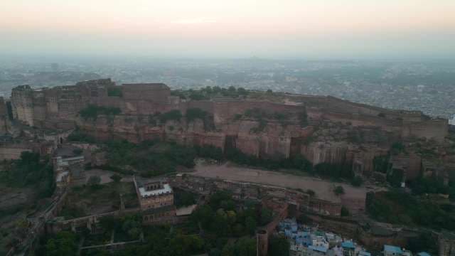 Majestic Aerial View of Historic Mehrangarh Fort in Jodhpur