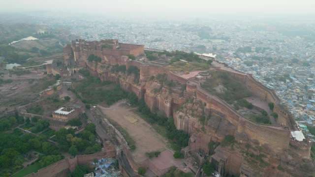 Aerial View of Majestic Mehrangarh Fort and Blue City Jodhpur