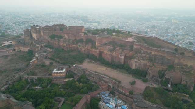 Majestic Aerial View of the Historic Mehrangarh Fort in Jodhpur India