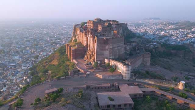Majestic Mehrangarh Fort Overlooking the Blue City of Jodhpur at Sunrise