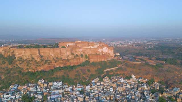 Majestic Mehrangarh Fort and Blue City of Jodhpur at Golden Hour