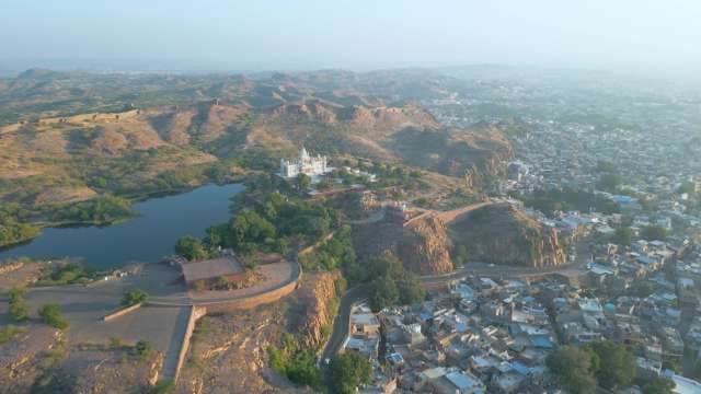 Majestic Aerial View of Jaswant Thada Cenotaph in Jodhpur India