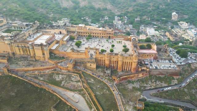 Stunning Aerial View of the Historic Amer Fort in Jaipur Rajasthan