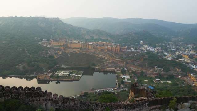 Panoramic View of Majestic Amber Fort in Jaipur Rajasthan India