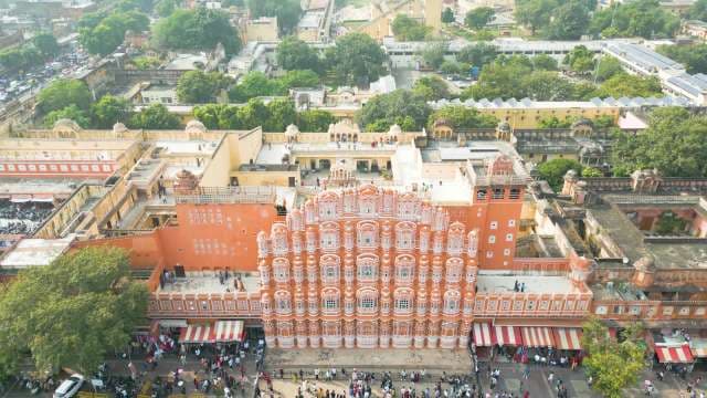 Aerial View of the Iconic Hawa Mahal in Jaipur India