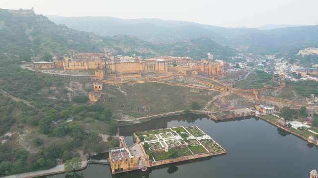 Stunning Aerial View of the Historic Amber Fort in Jaipur, India