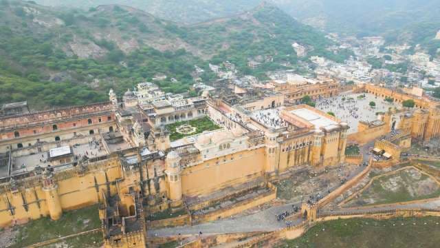 Majestic Aerial View of Amber Fort in Jaipur Rajasthan India