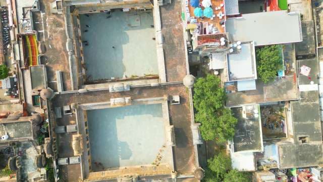 Stunning Top-Down Aerial View of Historic Indian Palace Courtyards